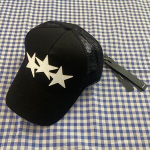 Amiri White 3 Star Patch Black Baseball Cap